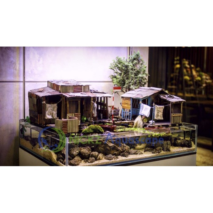 Miniatur Diorama Rumah Nelayan Aquarium Aquascape Diorama Paludarium