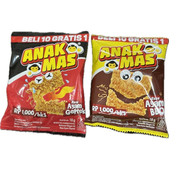 

GRATIS ONGKIR MIE ANAK MAS MIX SHAKE 18gr AYAM GEPREK BBQ EMAS MAKANAN JADUL BARBEKIU BARBEQUE