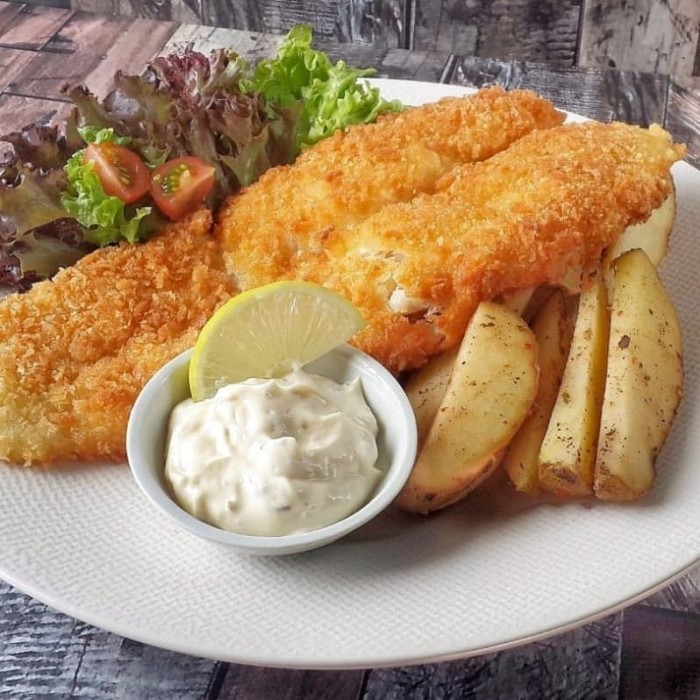 

EKSLUSIF Stok terbatas Terlaris DORI FISH&CHIPS frozen 5 pcs supply cafe resto