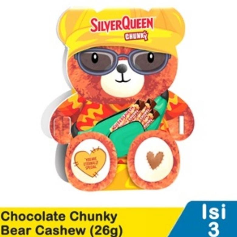 

ORIGINAL Silver Queen Mini Chunky Cashew Special Edition Valentine Beruang Teddy Bear Isi 3 @30gr hj-45