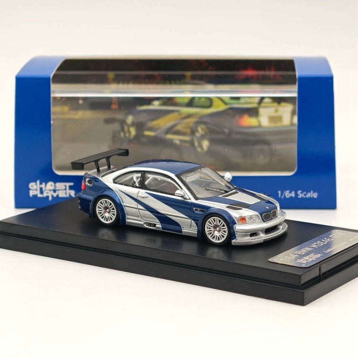 Ghost player 1/64 BMW M3 GTR E46 SILVER BLUE