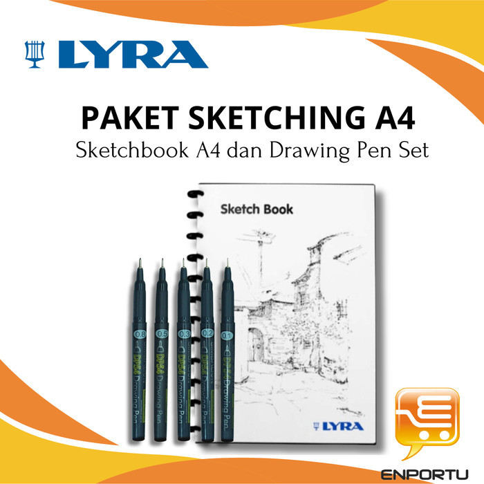 

Paket Sketching LYRA Sketchbook A4 & SIMBALION Drawing Pen Set 5 Pcs