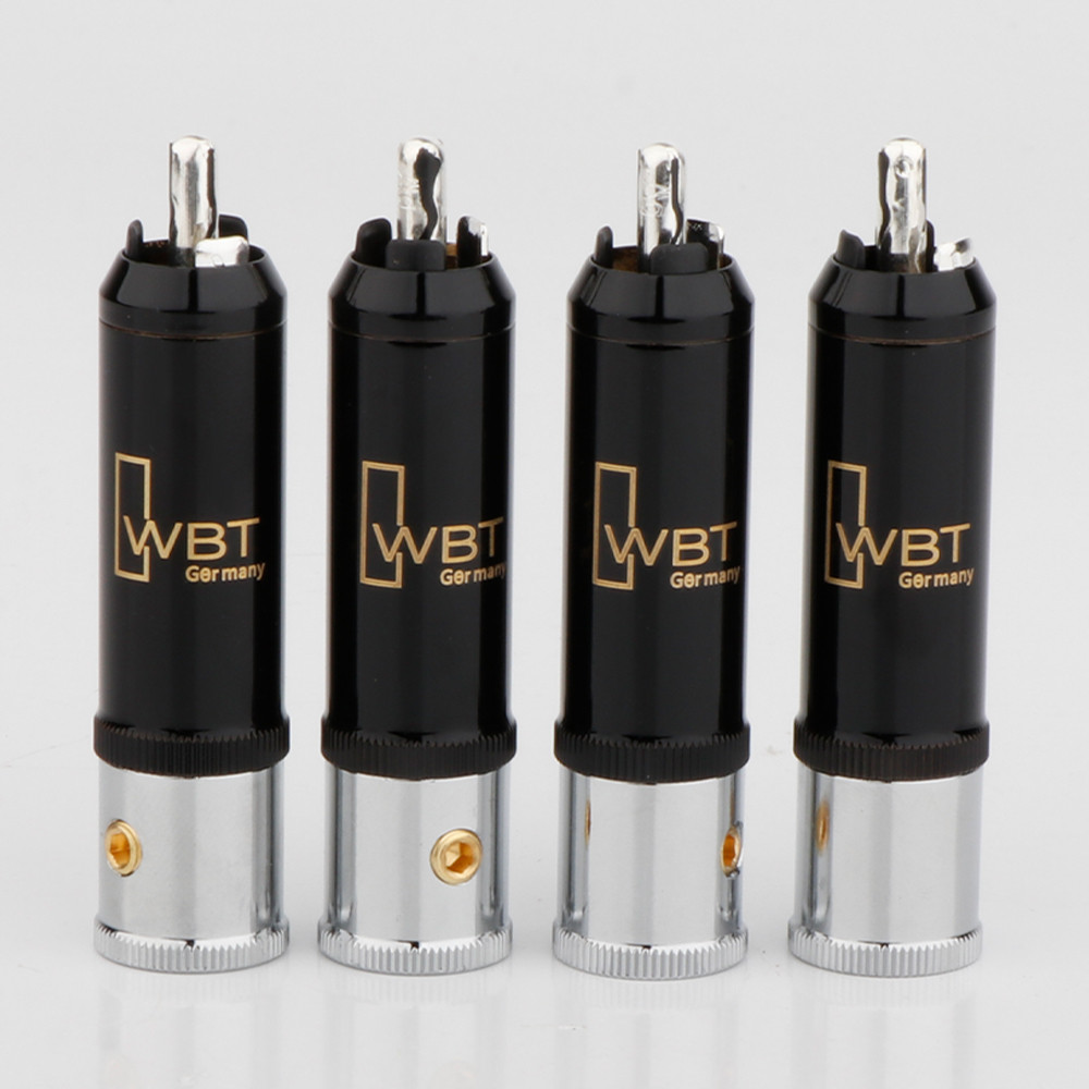 VANE 4pcs WBT-0152Ag 99.998% pure copper silver plated RCA connector WBT RCA plugs audio RCA jack