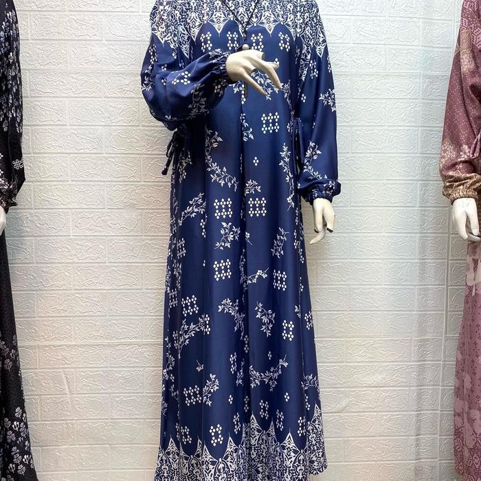 Gamis Motif Syakila Dyork Silk Premium/ Dres Wanita / Gamis Wanita Cantik Alika Design 2025