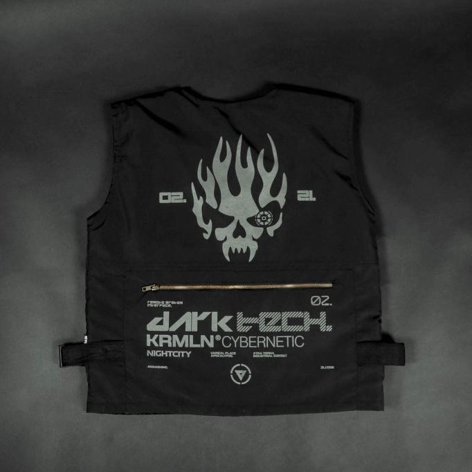 Kremlin Vest Tactical Techwear Hitam - Dark Tech
