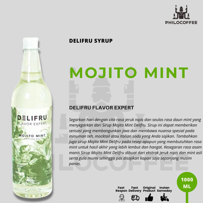 

Delifru Syrup Mojito Mint 1 Liter Sirup Daun Mint 1000ml