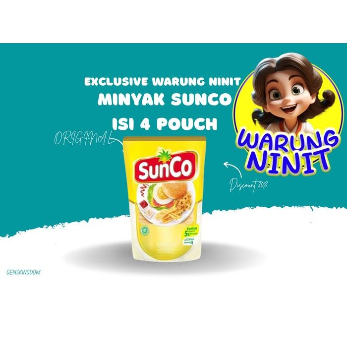 

[GENSKINGDOM X WARUNG NINIT] MINYAK SUNCO ISI 4 POUCH MINYAK KELAPA SAWIT PREMIUM