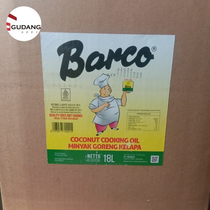 

Barco Minyak Goreng 18 Liter Bag In Box (BIB)