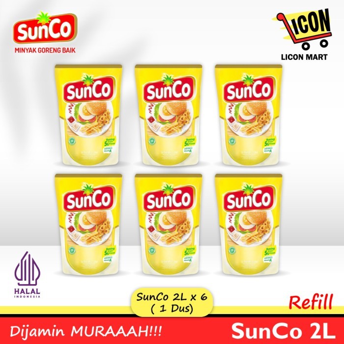 

[ 1 DUS ISI 6 PCS ] MINYAK GORENG SUNCO 2 LITER MURAH