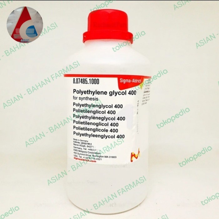 

PEG 400 Sigma PA - Polyethylene glycol - Polietilen Glikol ecer 100 ml
