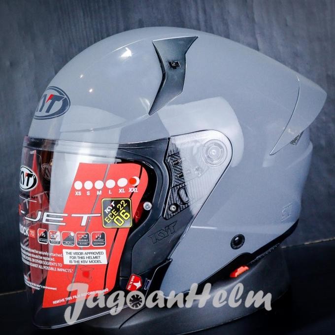 KYT HELM TTR JET SOLID | GORILLA GREY | TTR-JET DOUBLE VISOR