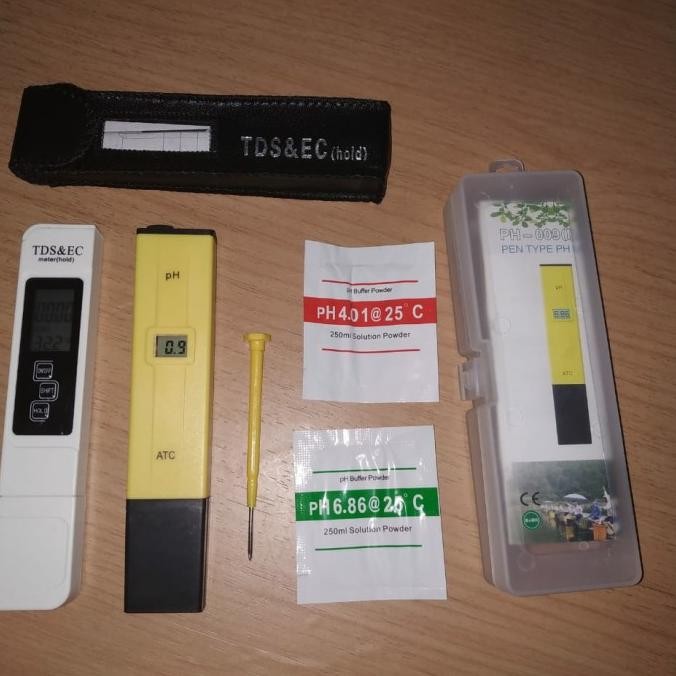 PAKET PH METER DIGITAL + TDS EC METER ALAT TEST HIDROPONIK AIR ORIGINAL DAN TERPERCAYA
