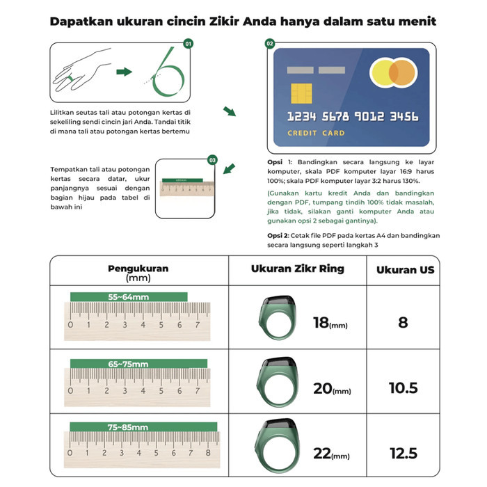 New Iqibla Zikr Smart Ring Lite Cincin Tasbih Digital Original Ready