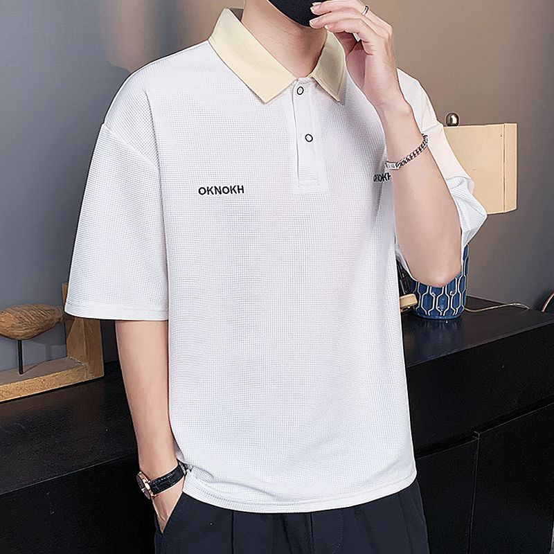 Men's Short Sleeve T T-shirt New Trendy Korean Style Shirt Collar POLO Shirt