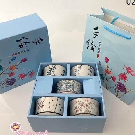 

Super Promo!, Mangkok Set Jepang Blossums Kado Hampers Lebaran Idul Fitri Premium