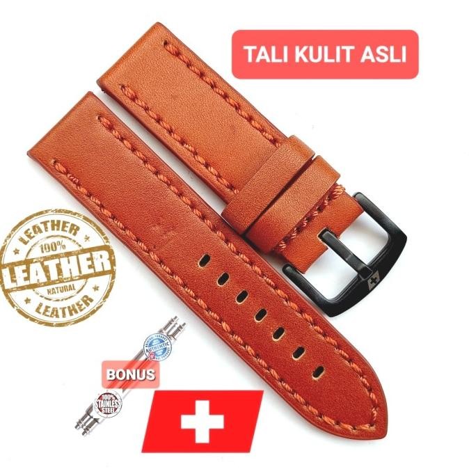 Tali Jam Tangan Swiss Army 24 Mm Strap Kulit Asli Genuine Leather