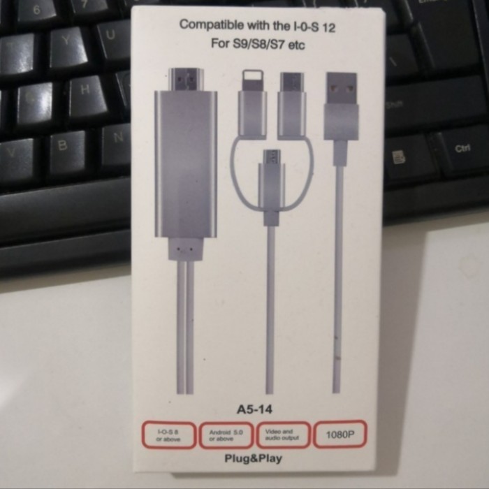 Kabel Mirascreen / Kabel Mirroring HP ke TV / Support Semua HP non MHL