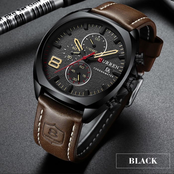 Curren Jam Tangan Pria Militer Chronograph Leather Quartz Watch 8324 #Gratisongkir #Sale #Discount