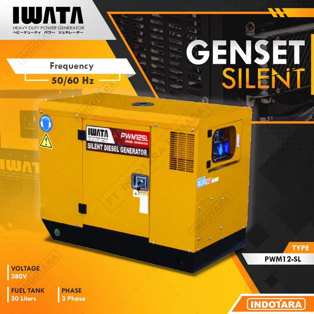 Genset Diesel IWATA 380V Silent - PWM12-SL 3 Phase