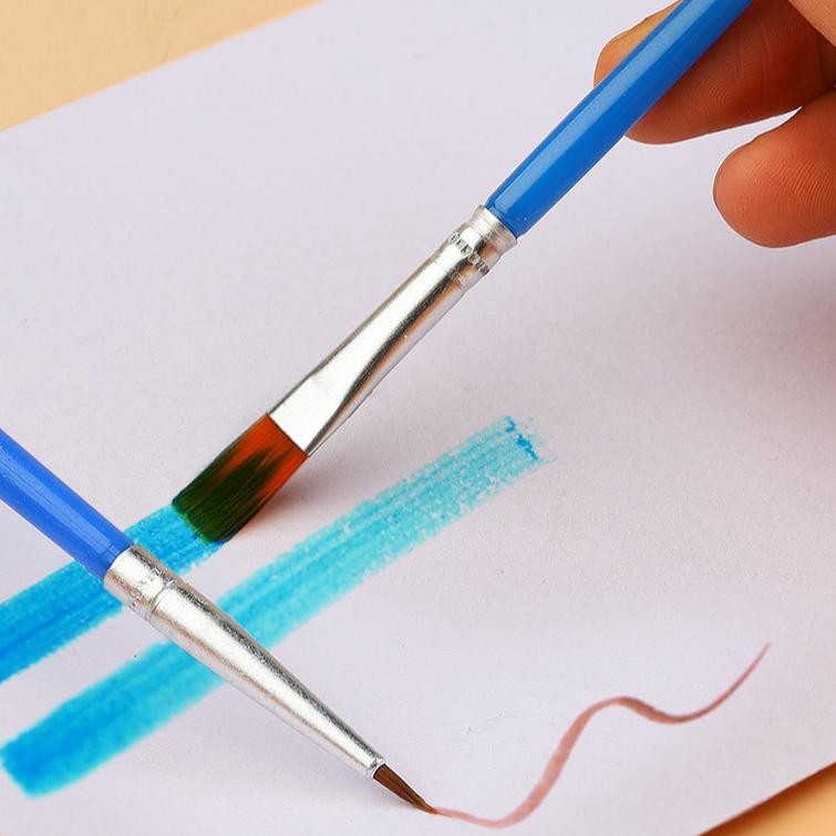 

Ok75 Pinkponds 50Pcs/Set Cat Air Biru Ujung Datar Runcing Kuas Set Kuas Akrilik Kuas Nilon Kuas Seniman Cat Air Rambut Kuas Garis Besar Kuas Lukisan Lukisan Cat Minyak Kuas Grafiti