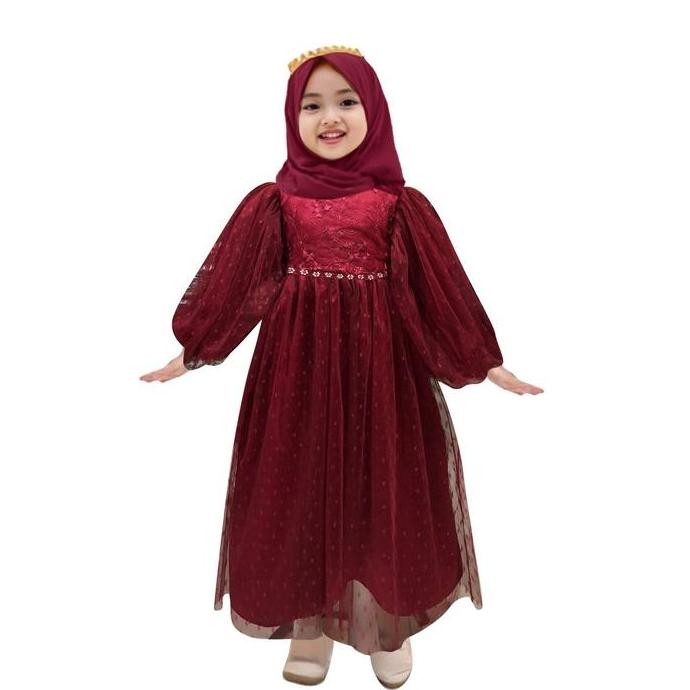 gamis anak perempuan Ellisa 2-11Tahun / gamis anak perempuan model baru 2024 / gamis lebaran 2024 an