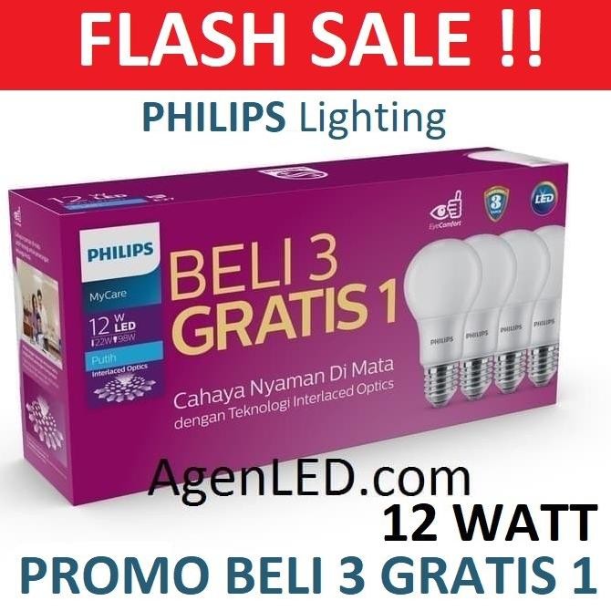 Promo Philips Lampu Led 12W Bohlam 12 W Watt Putih Bulb Philip 12Watt Mycare
