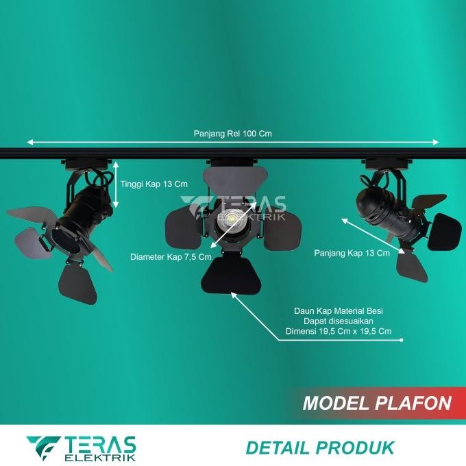 Grosir Paket Lampu Sorot Rel 7 Watt Isi 3 Model Mini Studio Tracklight Studio