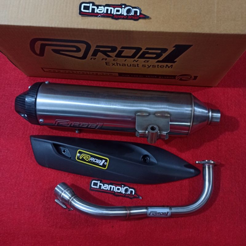 Knalpot Standar Racing Stainless Cup V ROB1 Honda Vario 125 Vario 150 Old Lama