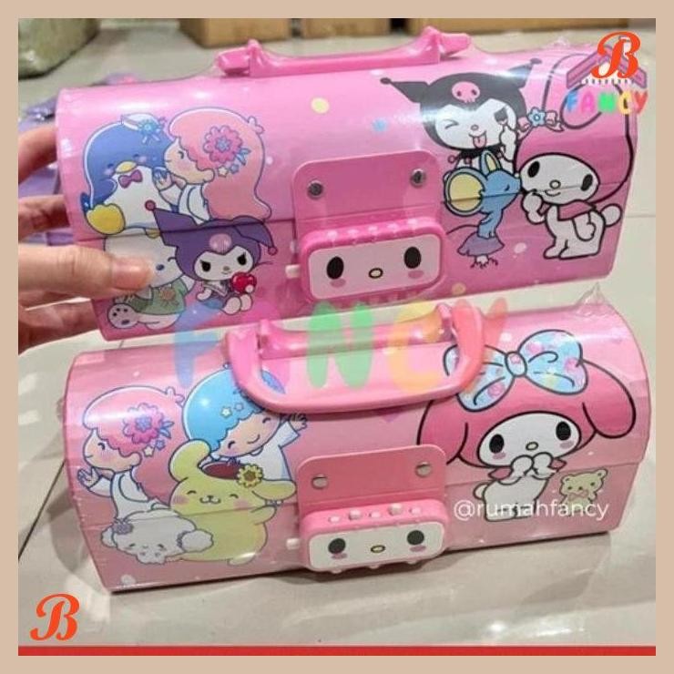 

| KK | [FREE BUBBLE + DUS] PENCIL CASE DUS SUSUN TABUNG TEBAL D3051 MELODY/ KUROMI / UNICORN