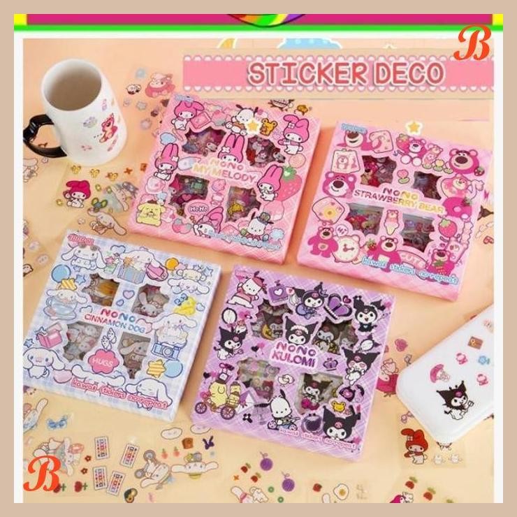 

| KK | STICKER ISI 100 LEMBAR KARAKTER KARTUN SANRIO KUROMI MY MELODY MURAH