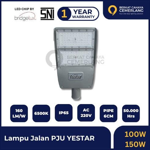 New Lampu Jalan Pju Yestar 100W 150W Led Smd Street Light Model Casing Philips Anti Petir