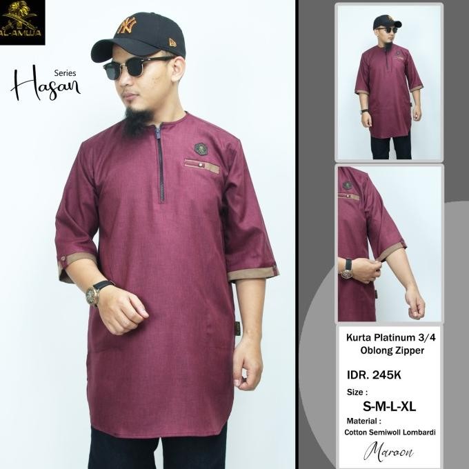 Parling Laris Baju Kurta Platinum Al Amwa Gamis Pakistan Pria Baju Koko No Hisyam