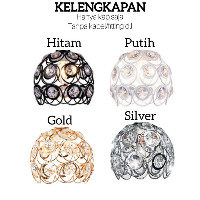 kap lampu hias kristal