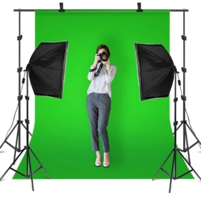 PAKET LENGKAP BACKDROP GREEN SCREEN 190x280m