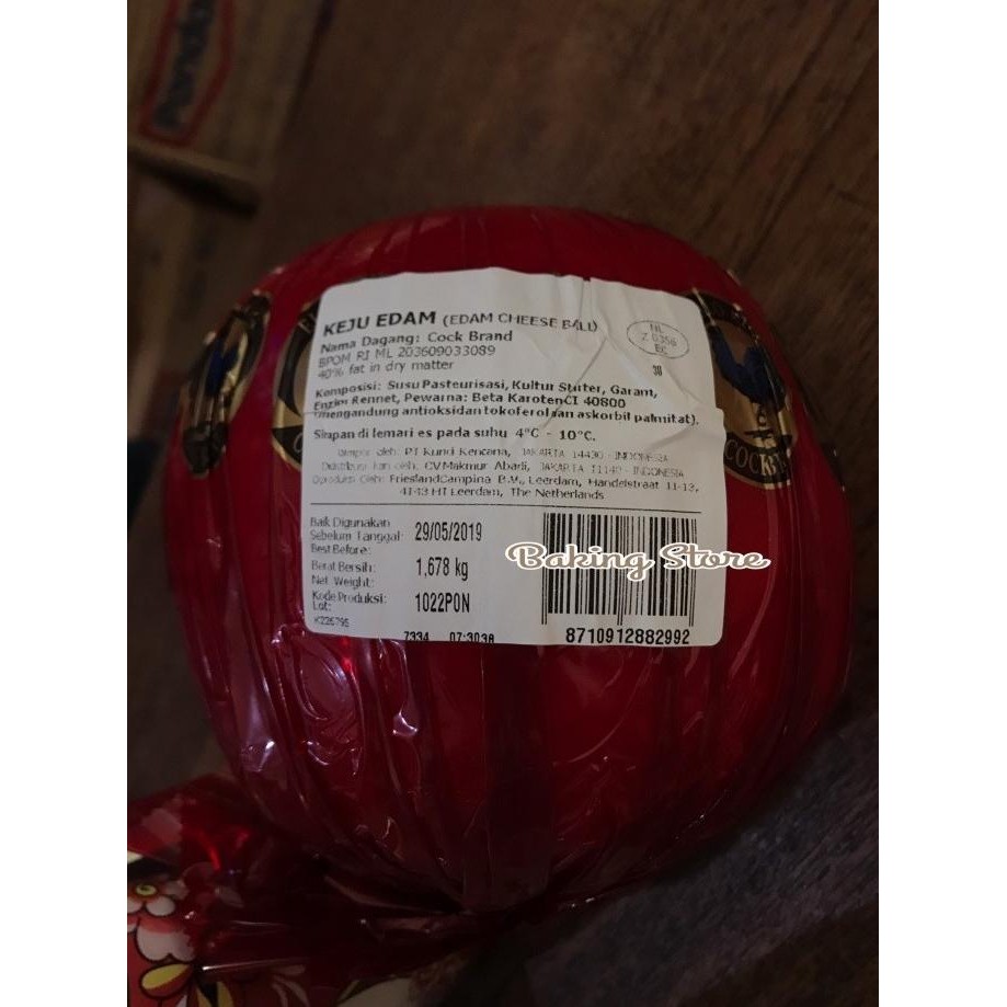 

KEJU EDAM AYAM MAS - COCK BRAND (EDAM CHEESE BALL) - SAMEDAY & INSTANT