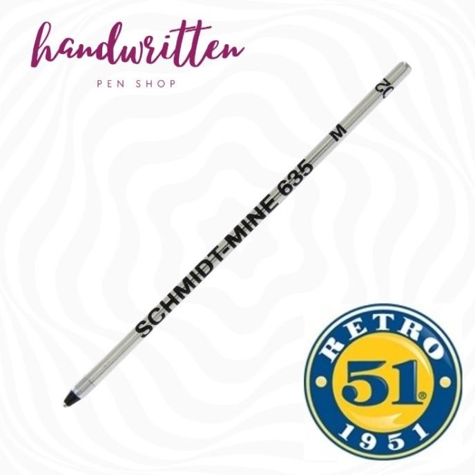 

RETRO 51 X SCHMIDT 635 D1 SIZE BALLPOINT PEN REFILL PACK OF 5/ PULPEN