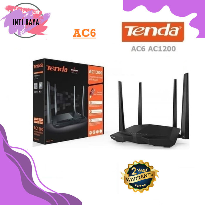 Tenda AC6 AC1200 Smart Dual-Band Wireless Router 4 X 5dbi AC6