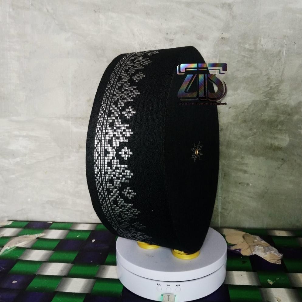 PECI TENUN SONGKET MEDAN SONGKOK HITAM MOTIF CEREK RATA SILVER BERKUALITAS