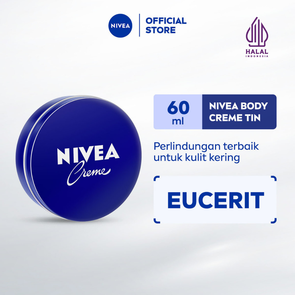 NIVEA Cream Moisturizer Creme Tin 60ml - Hand body krim cream lotion mositurizer multifungsi kaleng 