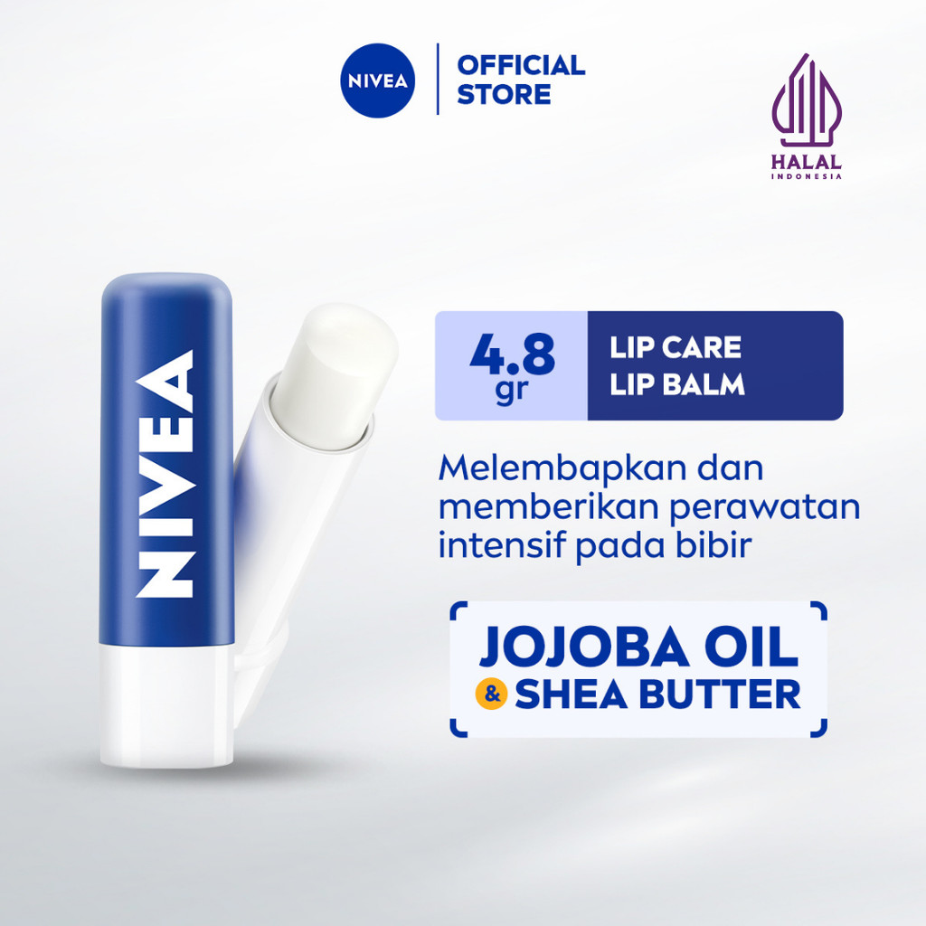 NIVEA Lip Balm Original Essential 4.8gr - Pelembap bibir kering pecah-pecah tahan lama untuk melindu