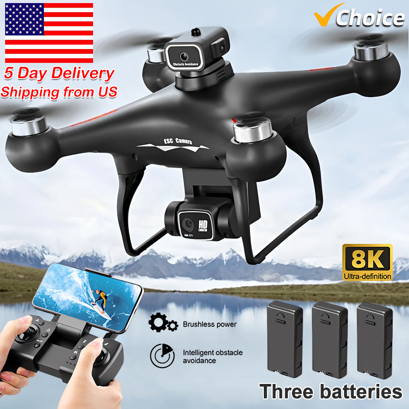 FIDU S116 MAX Drone Professional with 3 Batteries 8K Dual Camera Optical Flow Brushless 360° Obstacl