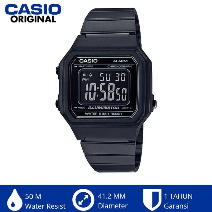 Casio Original B650WB-1BDF B650W B650 Jam Tangan Full Black Stainless Terlaris