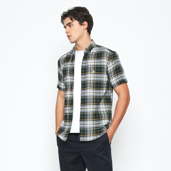 ARNOLD PALMER KEMEJA LENGAN PENDEK HIJAU MOTIF KOTAK PRIA - P-CIBE11-T9