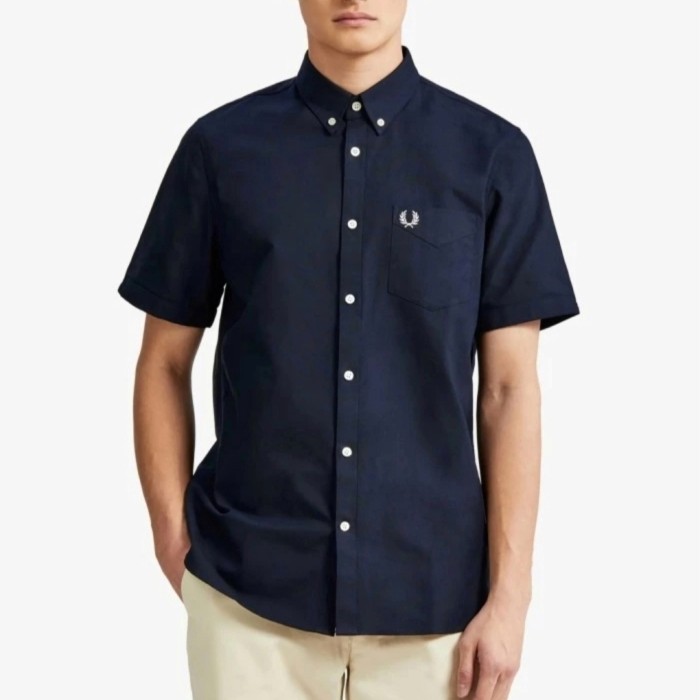 FRED PERRY KEMEJA NAVY ORIGINAL