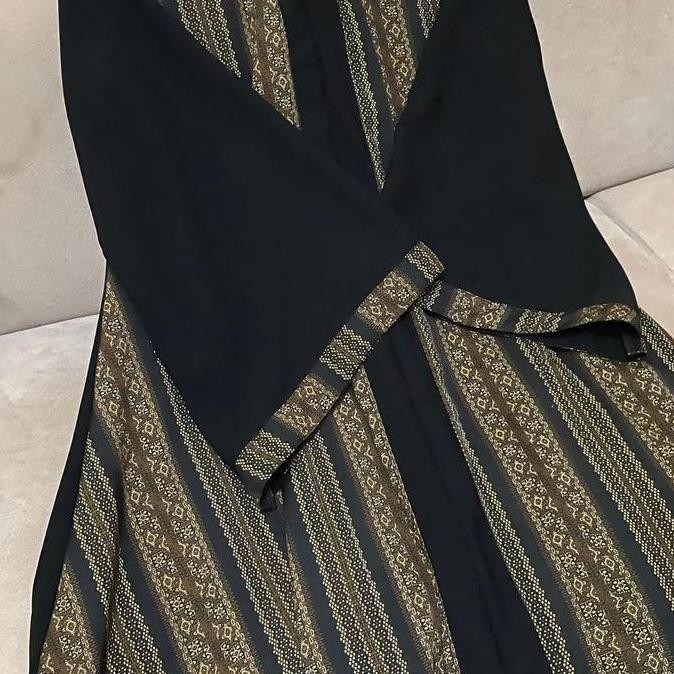 Best Promo, Abaya Khas Saudi Etnik Jetblack Al Arab Exclusive Binsal Motif Muslim