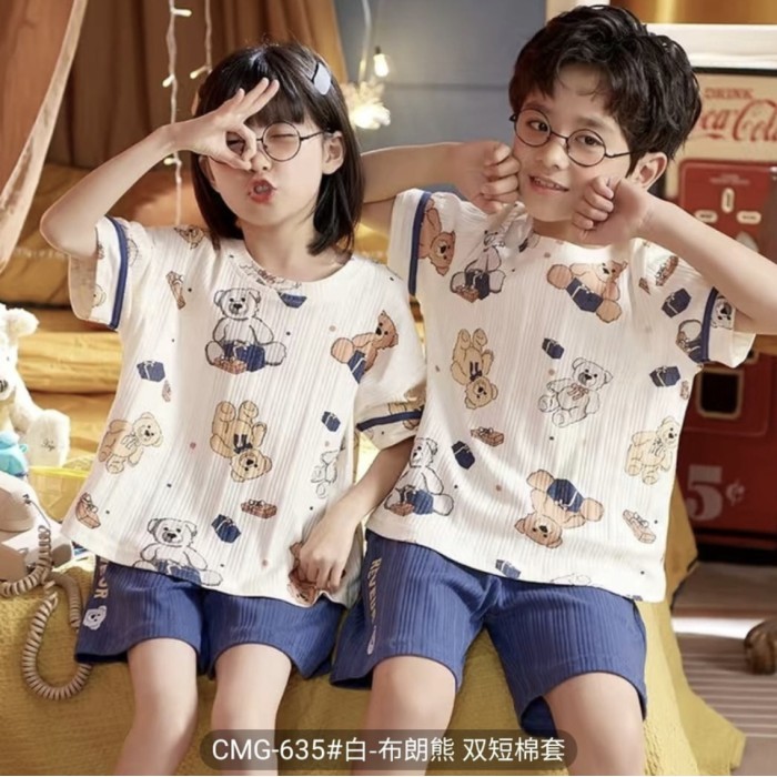 PIYAMA ANAK LAKI LAKI 2-8TAHUN SETELAN KAOS CELANA PENDEK IMPORT NEW