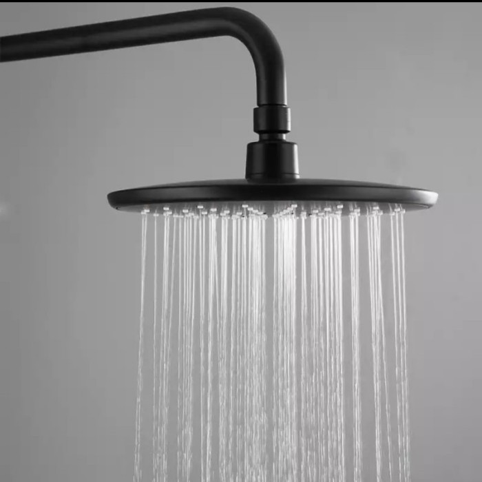 Wall shower bulat hitam / Head shower / kepala shower tanam