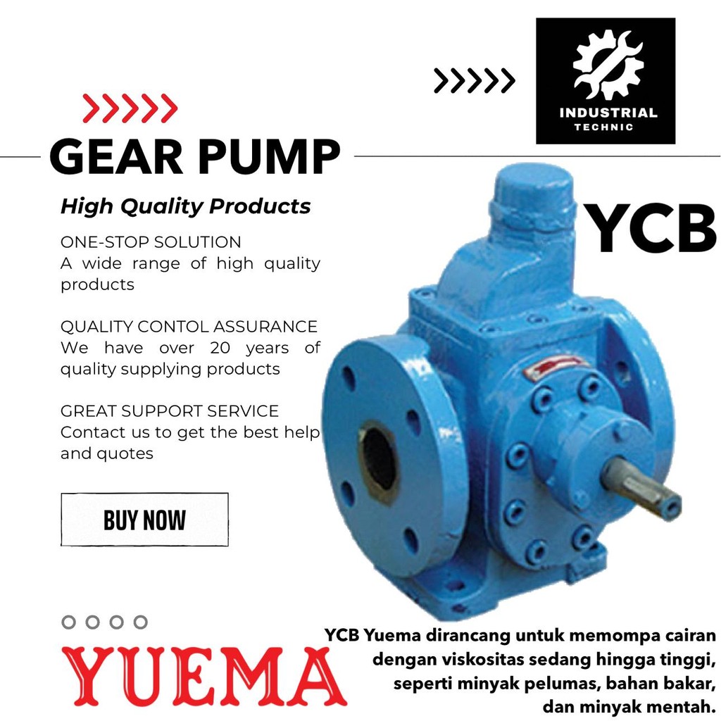 GEAR PUMP YUEMA YCB 30/0.6 - MECHANICAL SEAL POMPA / GEARPUMP/ GEARPUMP OLI/ POMPA GEAR OLI/ POMPA C
