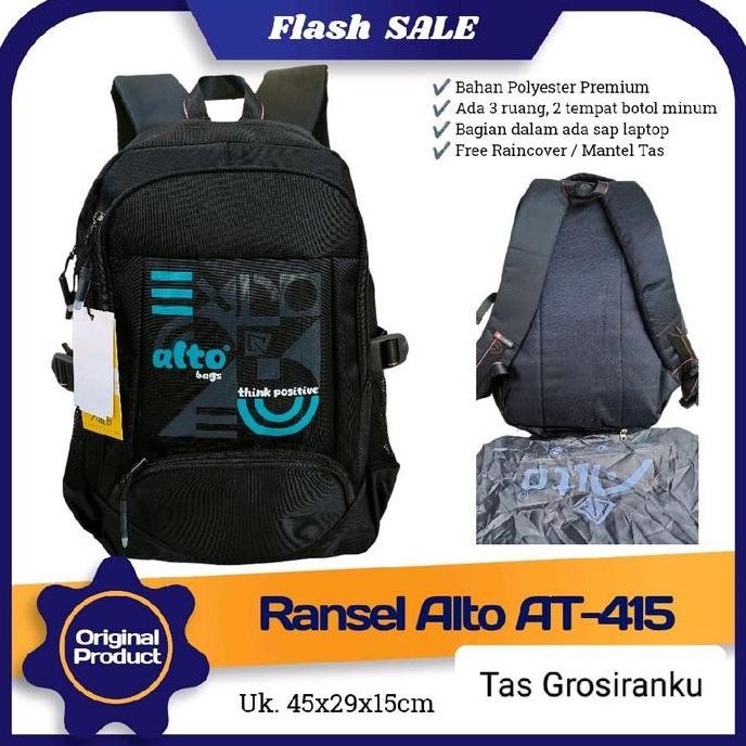 Cuci Gudang.. Tas Sekolah Alto Model Terbaru Hitam Polos Kombinasi Motif Ransel Anak Laki-Laki Sd Sm