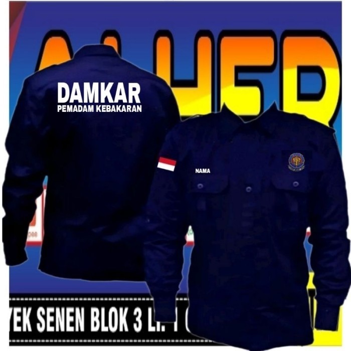 TERLARIS KEMEJA DAMKAR BAJU DAMKAR SERAGAM DAMKAR PAKAIAN DINAS DAMKAR PAKAIAN KERJA DAMKAR BAJU